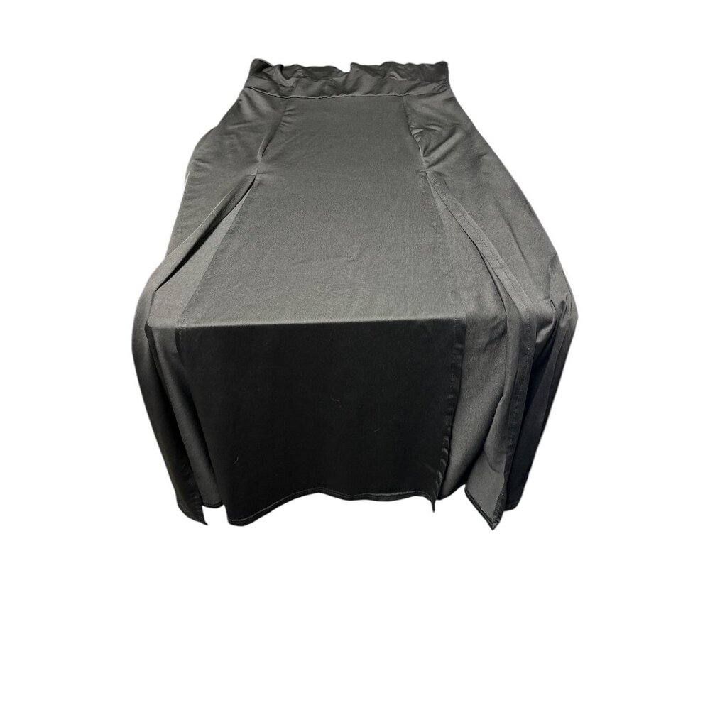 Black Halter Midi Dress With Adjustable Tie Back & Deep V-Neckline 95% Polyester - Picture 9 of 10